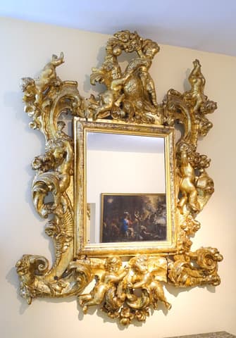 Miroir ancien cadre doré 90 x 60 cm