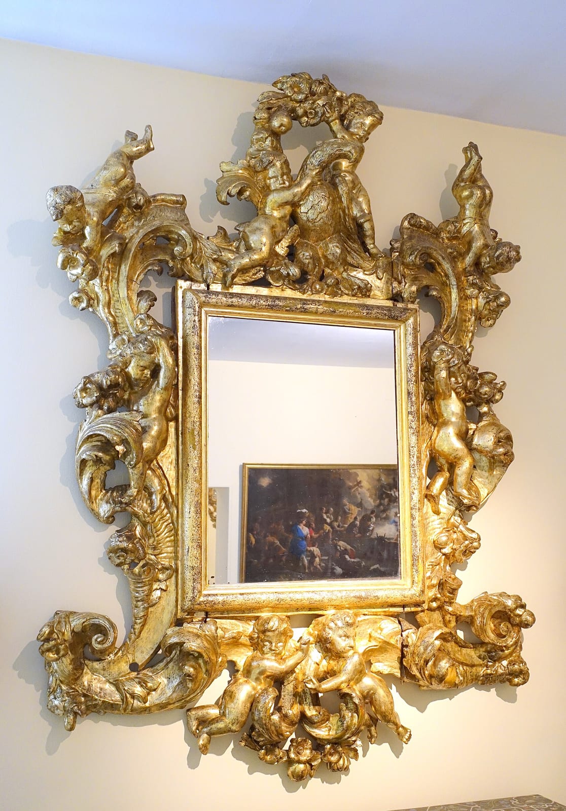 Miroir ancien cadre doré 90 x 60 cm — photo 1 sur 3