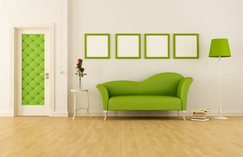 Canapé trois places en velours vert