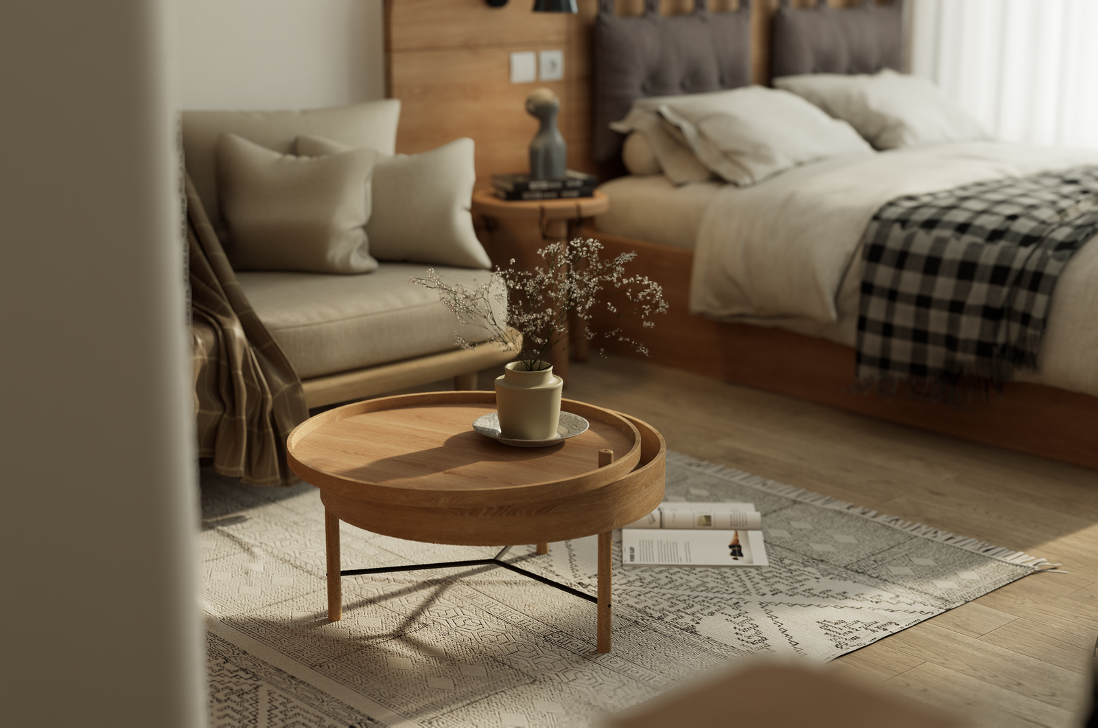 Lit 180 × 200 Maisons du Monde avec sommier et matelas — photo 1 sur 3