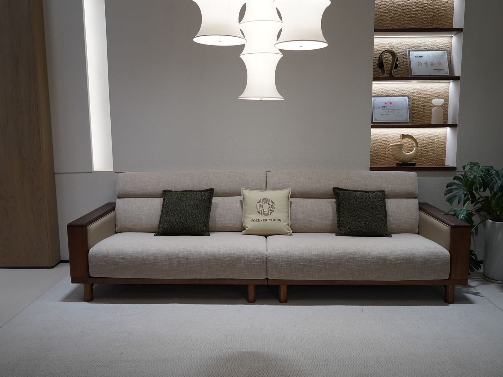 Canapé 3 places lin beige — photo 1 sur 4