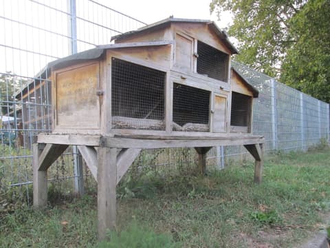 Cage à lapin sur pieds avec accessoires