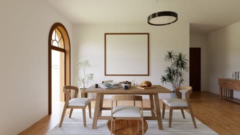 Table à manger noyer 140 × 80 + 6 chaises